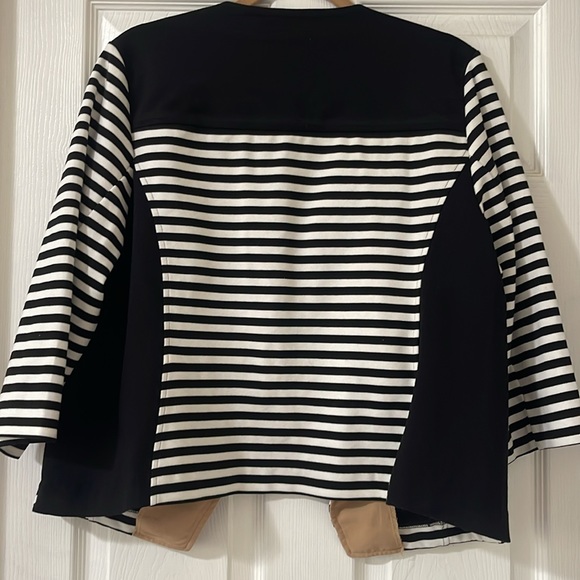 Chico’s Striped blocked moto jacket - Picture 4 of 6